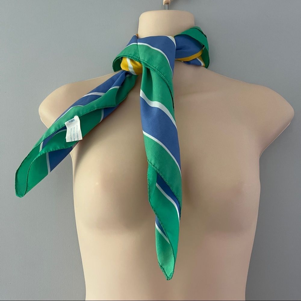 Vintage Liz Sinclair Square Scarf Colorful Geometric